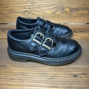 Dr. Martens Mary Jane Kids Black Leather Shoes